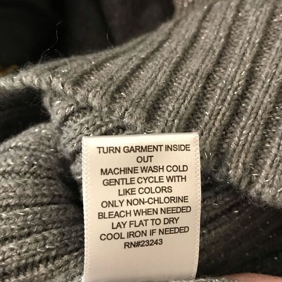 New York & Co. Sleeveless Cowl Neck Sweater Dress Gray Metallic LARGE - Picture 7 of 7